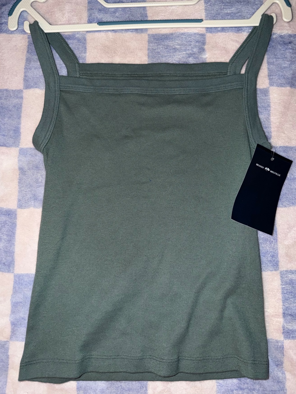 Brandy Melville Olive Green Double-Strap Bandeau Tank